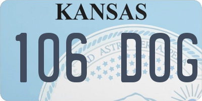 KS license plate 106DOG