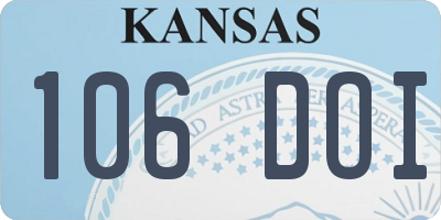 KS license plate 106DOI