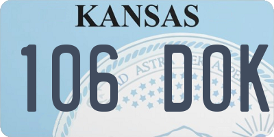 KS license plate 106DOK