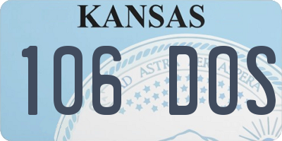 KS license plate 106DOS
