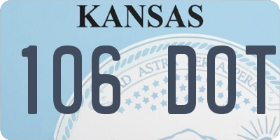 KS license plate 106DOT