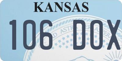 KS license plate 106DOX