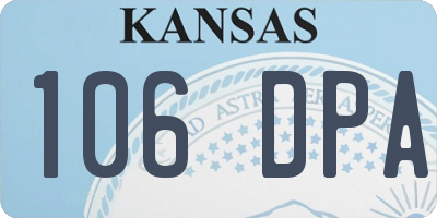 KS license plate 106DPA