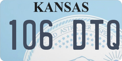 KS license plate 106DTQ
