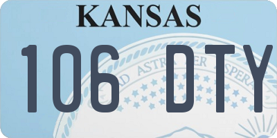 KS license plate 106DTY