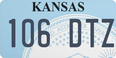 KS license plate 106DTZ