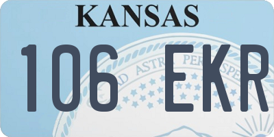 KS license plate 106EKR