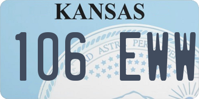 KS license plate 106EWW