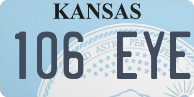 KS license plate 106EYE