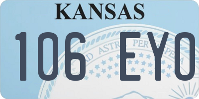 KS license plate 106EYO