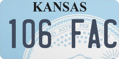 KS license plate 106FAC
