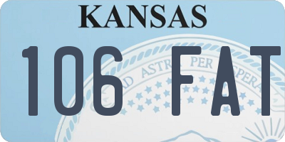 KS license plate 106FAT