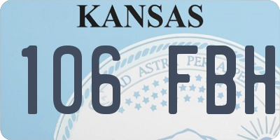 KS license plate 106FBH