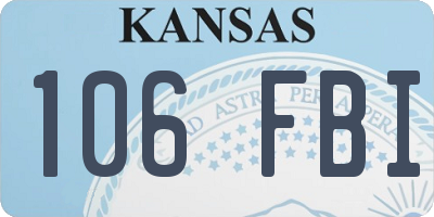 KS license plate 106FBI