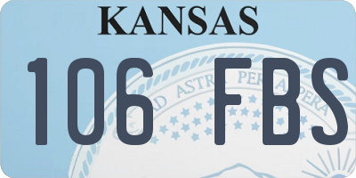 KS license plate 106FBS
