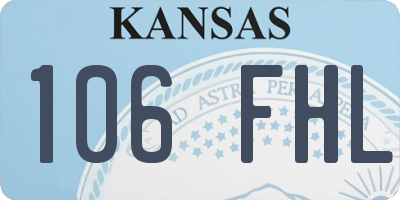 KS license plate 106FHL