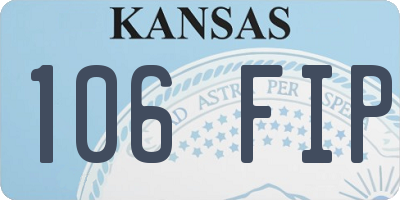 KS license plate 106FIP
