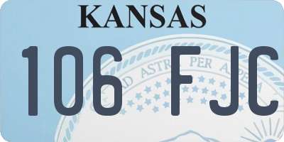 KS license plate 106FJC