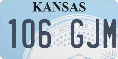 KS license plate 106GJM