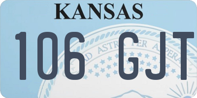 KS license plate 106GJT