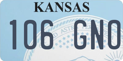 KS license plate 106GNO