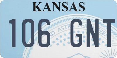 KS license plate 106GNT