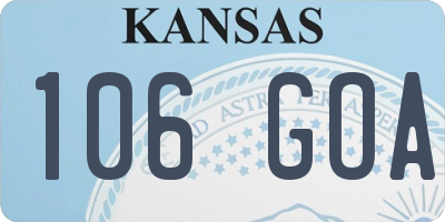 KS license plate 106GOA