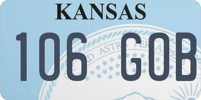 KS license plate 106GOB