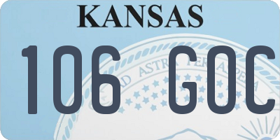 KS license plate 106GOC
