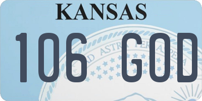 KS license plate 106GOD