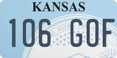 KS license plate 106GOF