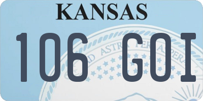 KS license plate 106GOI