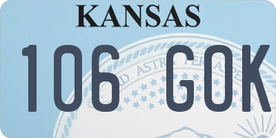 KS license plate 106GOK