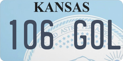 KS license plate 106GOL