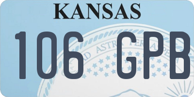 KS license plate 106GPB