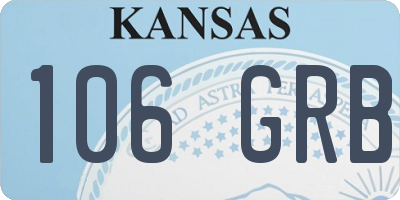 KS license plate 106GRB