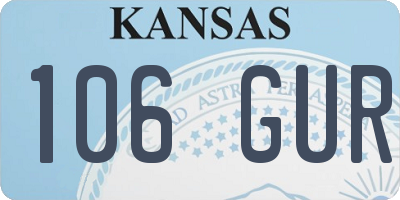 KS license plate 106GUR