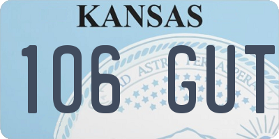 KS license plate 106GUT