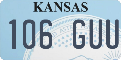 KS license plate 106GUU