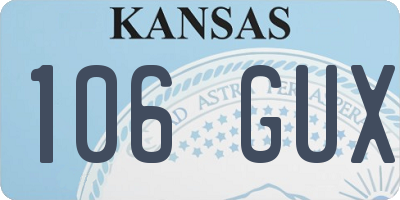 KS license plate 106GUX
