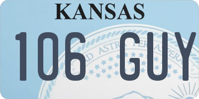 KS license plate 106GUY