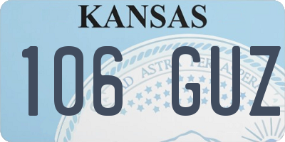 KS license plate 106GUZ