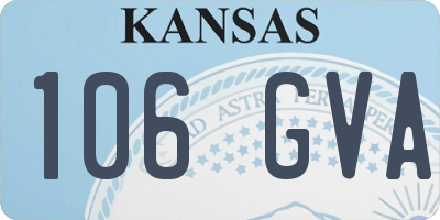 KS license plate 106GVA