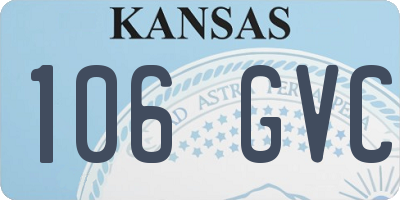 KS license plate 106GVC