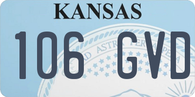 KS license plate 106GVD