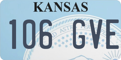 KS license plate 106GVE