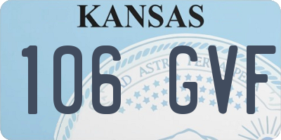 KS license plate 106GVF