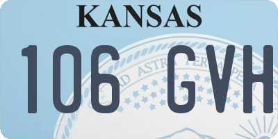 KS license plate 106GVH