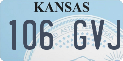 KS license plate 106GVJ
