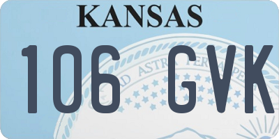 KS license plate 106GVK